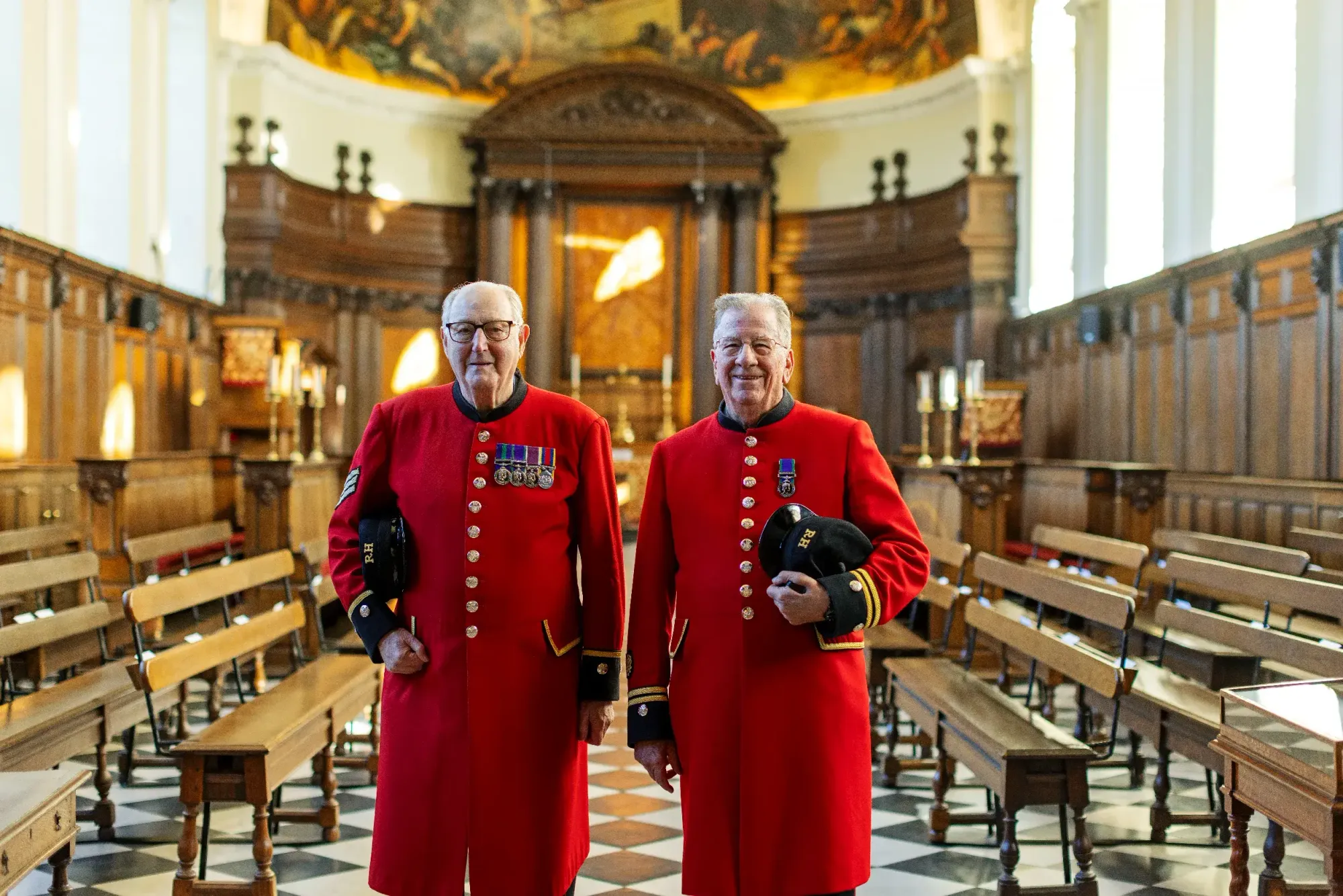 Two male Chelsea Pensioners.