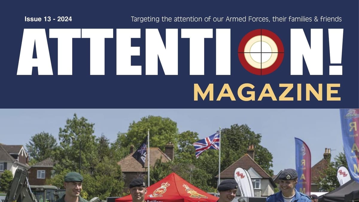 Top of the front cover of Attention Magazine Issue #13.