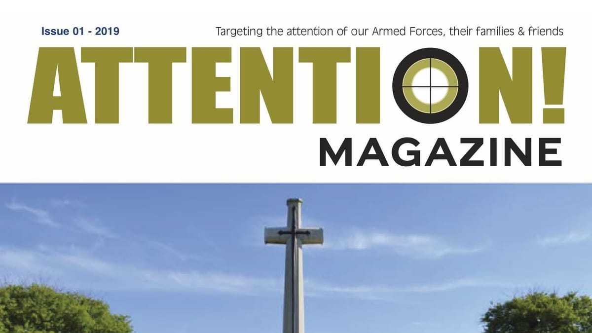 Top of the front cover of Attention Magazine Issue #1.